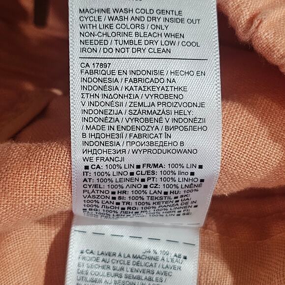 Athleta Cabo Linen Jogger Pants Peach Size 8 - Picture 7 of 8